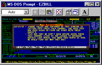 F9 Memo Screen
