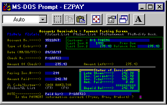 Payment Posting Screen