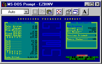 Invoice Progress Screen